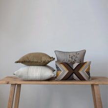 18" Woven Cotton Blend Pillow w/ Fringe, [product_price]- Greenhouse Home