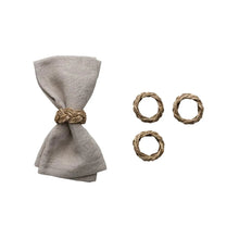 2" Round Braided Seagrass Napkin Rings, [product_price]- Greenhouse Home