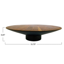 Acacia Wood Pedestal, Natural & Black Bloomingville