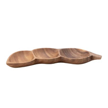 Acacia Wood Tamarind Shaped Tray with 3 Sections, [product_price]- Greenhouse Home