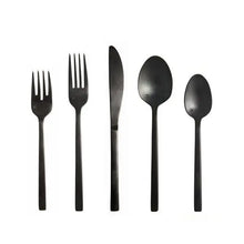 Arezzo Brushed Black Flatware - Set of 5 - Greenhouse Home