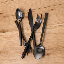 Arezzo Brushed Stainless Black Flatware, Set of 5, [product_price]- Greenhouse Home
