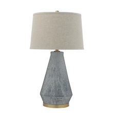 Blue Textured Ceramic Table Lamp - Greenhouse Home