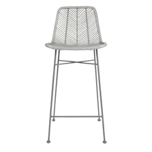 Boho Rattan and Metal Bar Stool Greenhouse Home