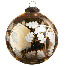 Bronze Oak Leaf Mercury Glass Ornament Raz Imports