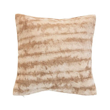 Cotton Blend Tie-Dyed Pillow, Brown + Beige - Greenhouse Home