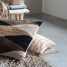 Cotton Blend Tie-Dyed Pillow, Brown + Beige - Greenhouse Home