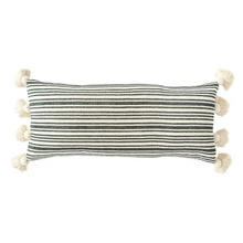 Cotton + Chenille Striped Lumbar Pillow - Greenhouse Home