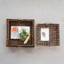 Decorative Hand-Woven Rattan Trays w/ Handles, [product_price]- Greenhouse Home