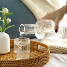 Elle Fluted Bedside Carafe Decanter Set with Glass, [product_price]- Greenhouse Home