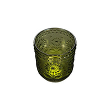 Embossed Floral Drinking Glass, Green, [product_price]- Greenhouse Home