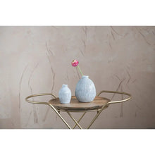 Terra-cotta Vase w/Engraved Lines, White - Greenhouse Home