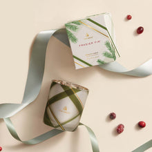 Frasier Fir Frosted Plaid Medium Candle, [product_price]- Greenhouse Home