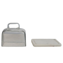 Glass Cloche w/White Marble Base Greenhouse Home