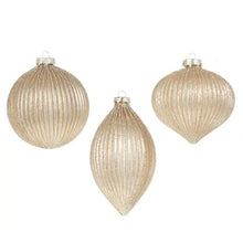 Glitter Ribbed Champagne Ornament, [product_price]- Greenhouse Home