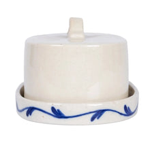 Hand-Painted Stoneware Butter Dish with Flower Greenhouse Home