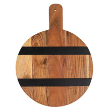 Mango Wood Cheese/Cutting Board w/ Stripes & Handle, [product_price]- Greenhouse Home
