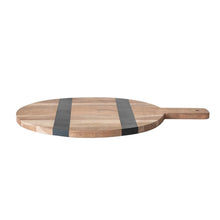 Mango Wood Cheese/Cutting Board w/ Stripes & Handle, [product_price]- Greenhouse Home