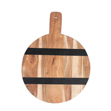 Mango Wood Cheese/Cutting Board w/ Stripes & Handle, [product_price]- Greenhouse Home