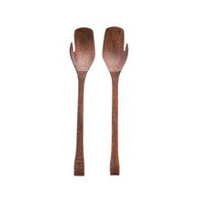 Mango Wood Salad Servers, Walnut Finish, [product_price]- Greenhouse Home
