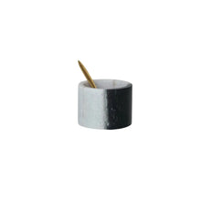 Marble Salt Cellar w/ Brass Spoon, [product_price]- Greenhouse Home