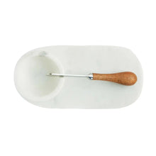 Marble Serving Board with Marble Bowl & Canape Knife, [product_price]- Greenhouse Home