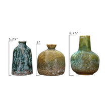 Reactive Glaze Stoneware Vases, Green + Blue - Greenhouse Home