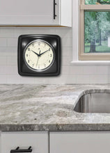 Retro Square Black Indoor Wall Clock 9.25 Inch, [product_price]- Greenhouse Home
