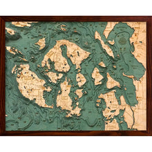 San Juan Islands Nautical Wood Chart - Greenhouse Home