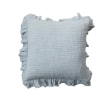 Square Cotton Double Cloth Pillow w/Ruffled Edge Greenhouse Home