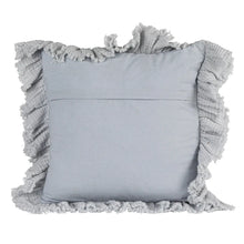 Square Cotton Double Cloth Pillow w/Ruffled Edge Greenhouse Home