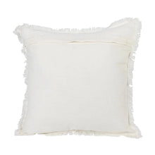 Square Stonewashed Linen Pillow with Fringe Greenhouse Home