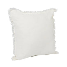Square Stonewashed Linen Pillow with Fringe Greenhouse Home