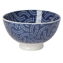 Bowl Stamped Indigo Geo - Greenhouse Home