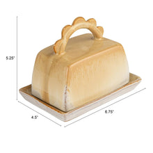 Stoneware Butter Dish with Scalloped Handle Bloomingville
