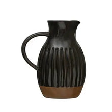 Stoneware Pitcher, Black - Greenhouse Home