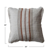 Striped Woven Pillow with Fringe Greenhouse Home