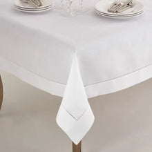 Tablecloth with Hemstitched Border, White Saro Lifestyle