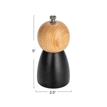 Two-Tone Rubberwood Salt/Pepper Mill, [product_price]- Greenhouse Home