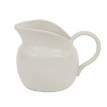 Vintage White Stoneware Pitcher - Greenhouse Home