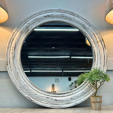 White Wooden Round Farmhouse Mirror, [product_price]- Greenhouse Home