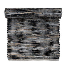 Woven Cotton Chindi & Leather Rug, [product_price]- Greenhouse Home
