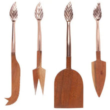 Acacia + Rose Gold Cheese Knives, Set of 4 - Greenhouse Home