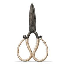 Cane Wrapped Forged Iron Scissors - Greenhouse Home