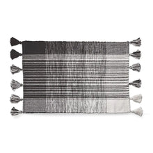 Tassel Plaid Rug, Black - Greenhouse Home