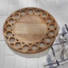 Wooden Charger with Circles - Greenhouse Home